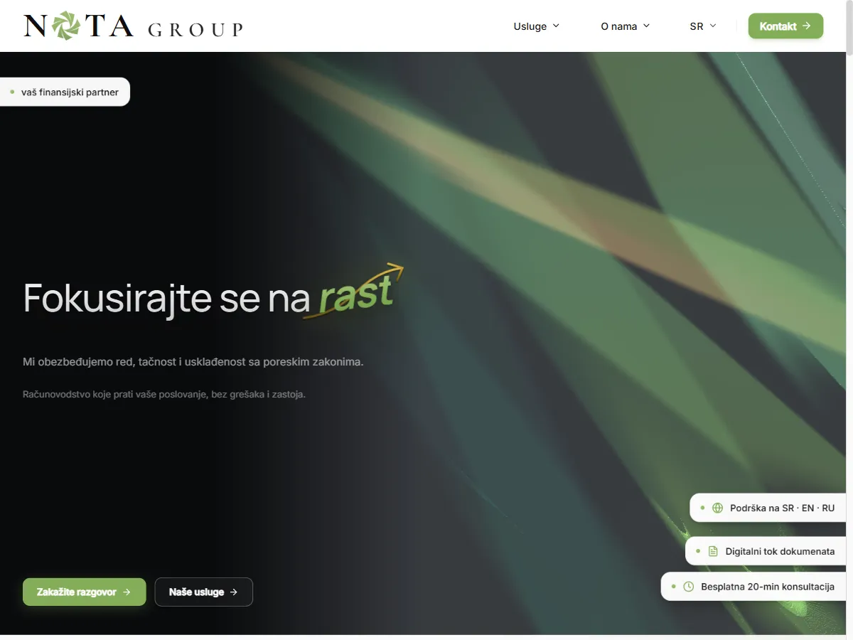 NOTA GROUP - Korporativni sajt
